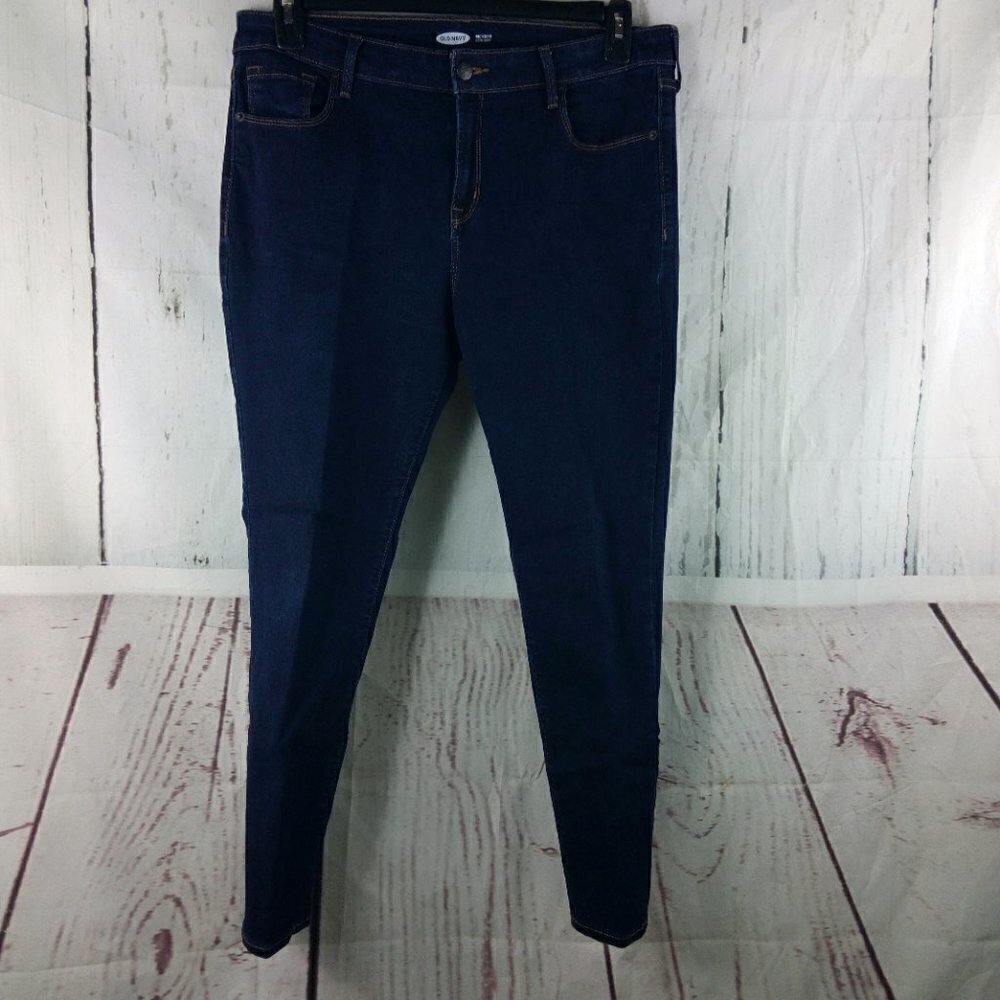Old Navy Rockstar Super Skinny Size 14S Blue Denim Jeans 35x26.5